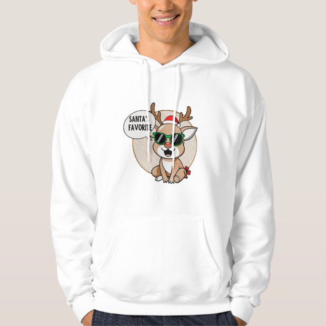 Veste À Capuche Le personnage de rennes favori de père Noël (Devant)