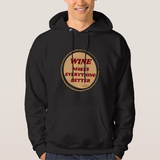 Veste À Capuche Le Vin Fait Tout Mieux Badge (Devant)