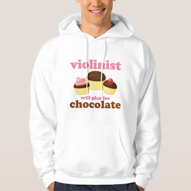 Veste À Capuche Le violoniste jouera pour le chocolat (Devant)