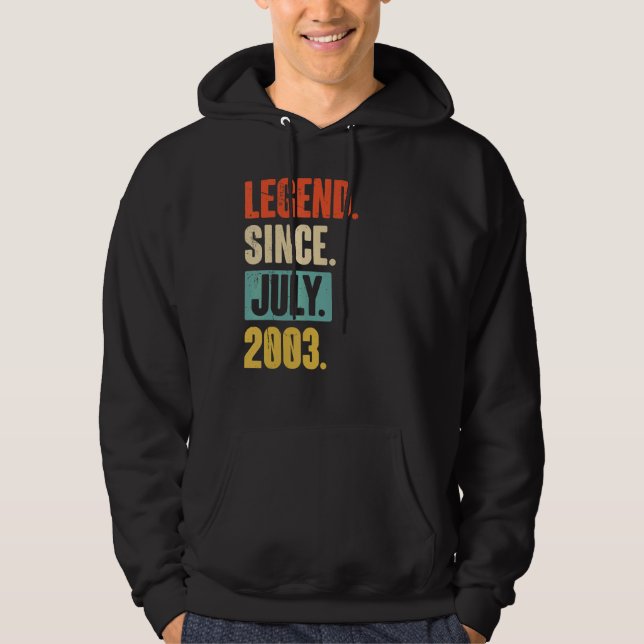 Veste À Capuche Légende depuis juillet 2003 19 ans 19e anniversair (Devant)