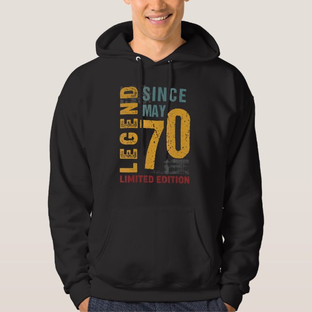 Veste À Capuche Légende Depuis Mai 1970 Pour 52 Ans 52e Naissance (Devant)