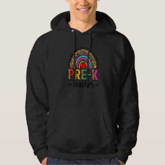 Veste À Capuche Léopard Rétro Arc-en-Ciel Enseignant Pré-Maternell