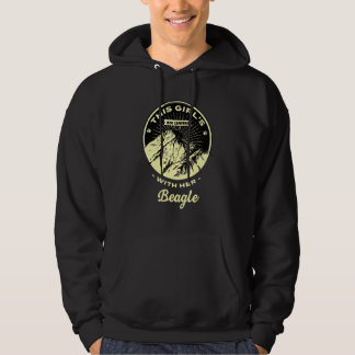 Veste À Capuche Les Filles En Camping Avec Son Beagle Anglais Beag