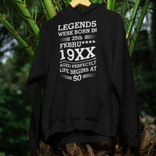 Veste À Capuche Les légendes personnalisées sont nées à la date Mo