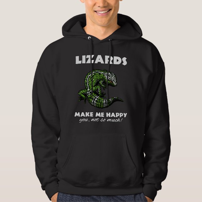 Veste À Capuche Les lézards me font le reptile mignon heureux de (Devant)