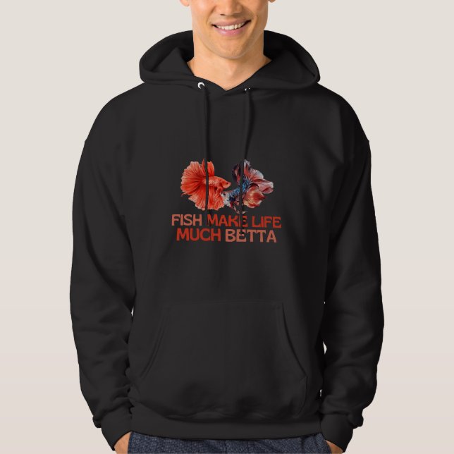 Veste À Capuche Les poissons font beaucoup mieux vivre (Devant)