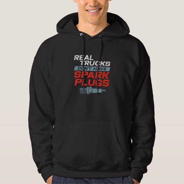 Veste À Capuche Les vrais camions n'ont pas de bougies Monster Tru (Devant)