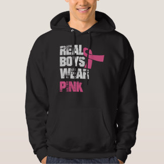 Veste À Capuche Les vrais garçons portent le cancer du sein rose S