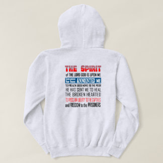 Veste À Capuche L'Esprit Du Seigneur Dieu Est Sur Moi Chrétien