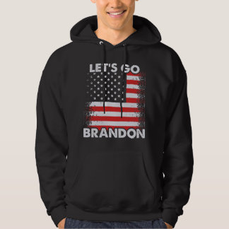 Veste À Capuche Let's Go Brandon with US Flag Black Hoodie