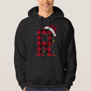 Veste À Capuche Lettre Awesome R Nom initial Buffalo Plaid Christ