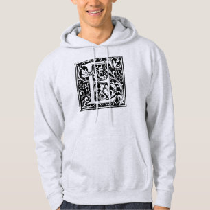 Veste À Capuche Lettre E Monogramme médiéval Art Nouveau