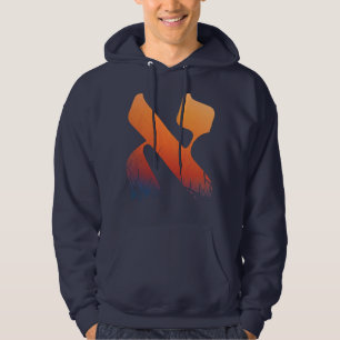 Veste À Capuche LETTRE HÉBRAÏQUE Alef ORANGE Sunrise coucher juif