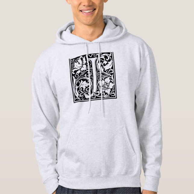 Veste À Capuche Lettre J Monogramme médiéval Art Nouveau (Devant)