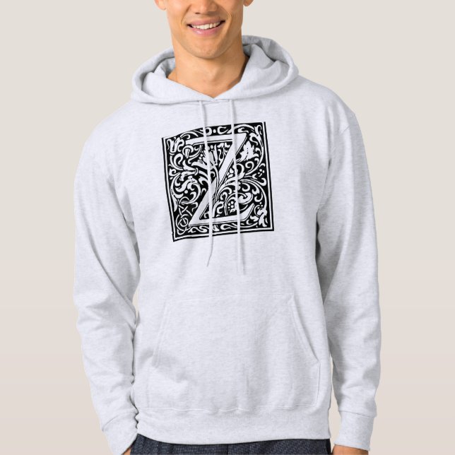Veste À Capuche Lettre Z Monogramme médiéval Art Nouveau (Devant)