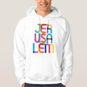 Veste À Capuche Lettres d'art pop de Jérusalem Palestine Israël