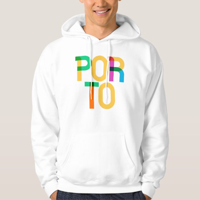 Veste À Capuche Lettres Porto Portugal Pop Art (Devant)