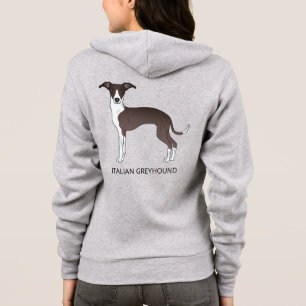 Veste À Capuche Lévrier Italien Seal Et Blanc Avec Texte Personnal