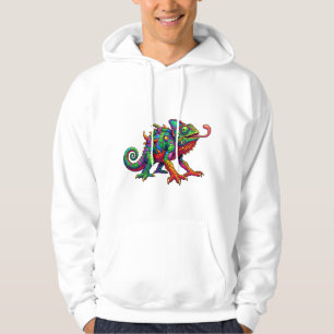 Veste À Capuche Lézard Dragon Néon Prismatique