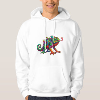 Veste À Capuche Lézard Dragon Néon Prismatique