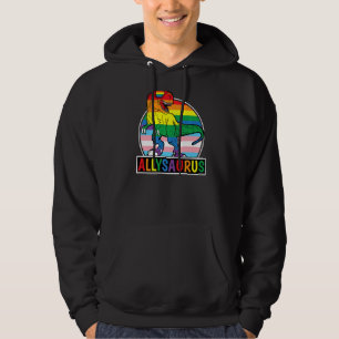 Veste À Capuche Lgbt Dinosaur Rex Gay pride Dino Allysaurus Rainbo