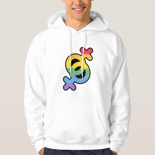 Veste À Capuche LGBT+Pride. Arc en ciel. (Devant)