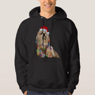 Veste À Capuche Lhassa Apso Feux de Noël Amoureux des chiens Père