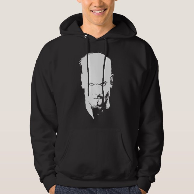 Veste À Capuche L'homme en colère étoilé noir et blanc (Devant)