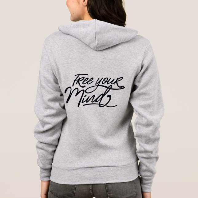 Veste À Capuche Libérez votre esprit Citation de Yoga positif (Dos)