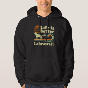 Veste À Capuche Life Better Labrastaff Vintage Chien Maman Papa