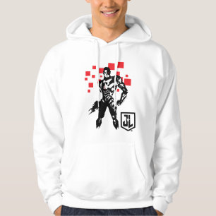 Veste À Capuche Ligue de Justice Cyborg Digital Noir Pop Art