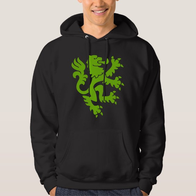 Veste À Capuche Lion héraldique 01 - Martian Green (Devant)