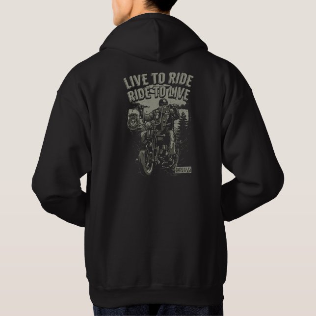 Veste À Capuche Live To Ride Ride To Live Beared Biker Chopper (Dos)