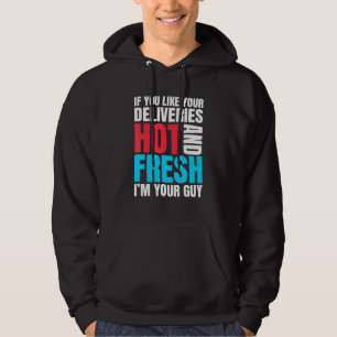 Veste À Capuche Livreur Inspiré Nourriture Chaud Et Fraîche Liée F