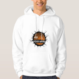 Veste À Capuche Logo de basket-ball, Basketball Nom personnalisé