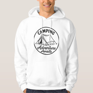 Veste À Capuche Logo de la tente de camping en cercle noir
