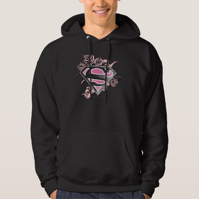 Veste À Capuche Logo de Supergirl avec des roses (Devant)