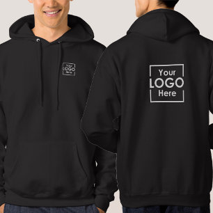Veste À Capuche Logo d'entreprise simple et personnalisée Noir arr