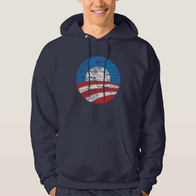 Veste À Capuche Logo fané d'Obama (Devant)