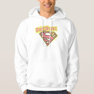 Veste À Capuche Logo Supergirl Grunge Rose