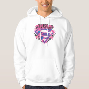 Veste À Capuche Logo Supergirl rose et violet Grunge
