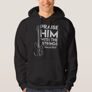 Veste À Capuche Louer Chrétien Adoration Basse Guitare Joueur