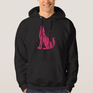 Veste À Capuche Loup rose sauvage cool hurlant animaux sauvages lo