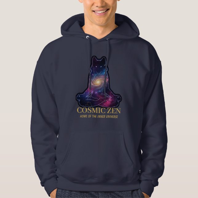 Veste À Capuche Loup Zen Cosmique – Animal Spirituel de la Galaxie (Devant)