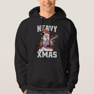 Veste À Capuche Lourd Xmas Metal Père Noël jouant de la guitare