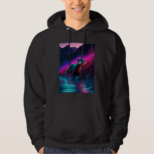 Veste À Capuche Loutre de mer cool synthwave Loutre errante 1