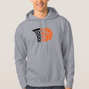 Veste À Capuche Love Basketball hoop et orange ball