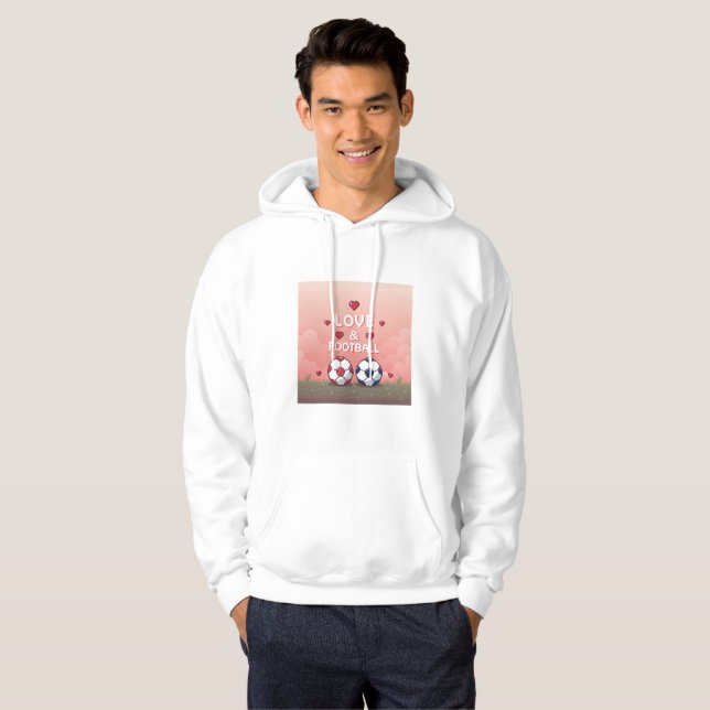 Veste À Capuche Love & Football - Arte Pixelado (Devant entier)