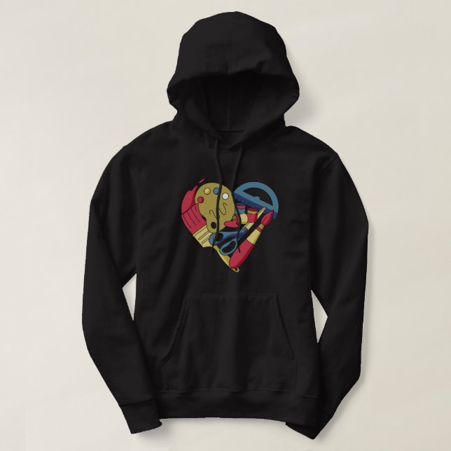 Veste À Capuche Love Heart Art Peinture Artiste Portrait Peinture  (Design devant)