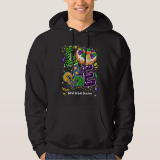 Veste À Capuche Love Mardi Gras First Grade Teacher Party Festival